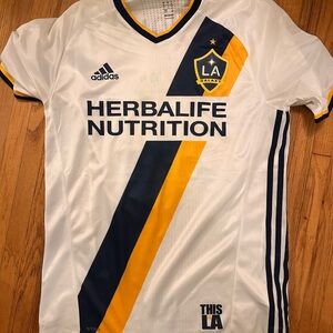 Adidas LA Galaxy Soccer Jersey - White and Yellow